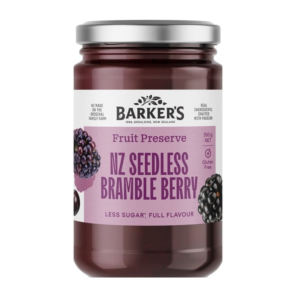 Barkers Jam Nz Seedless Bramble Berries Spread 350g